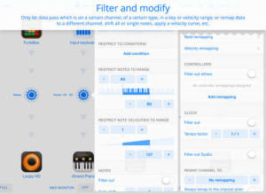 Midiflow MIDI filtering app for iOS